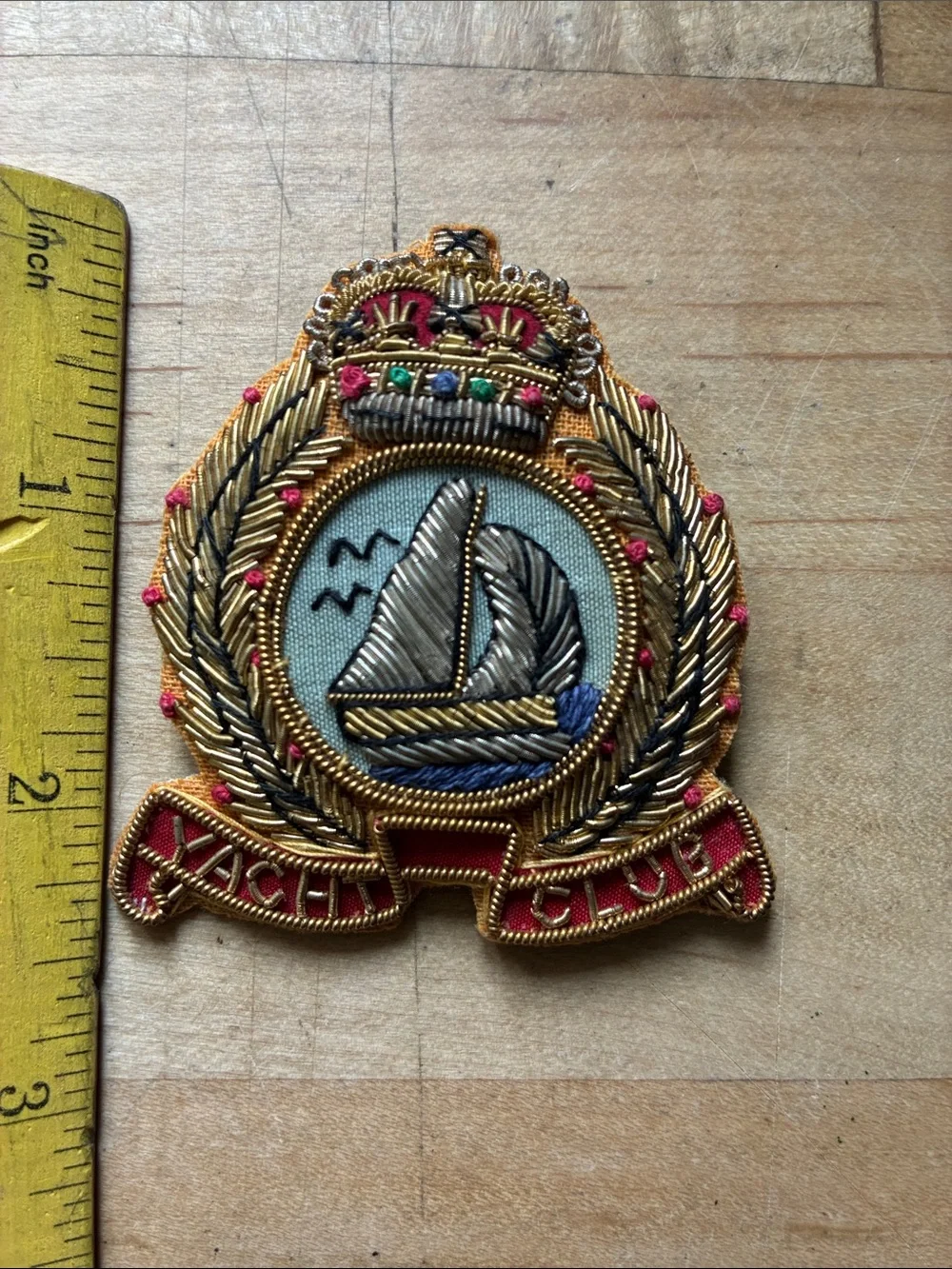 Vintage Embroidered Yacht Club Brooch! - Picture 3 of 4